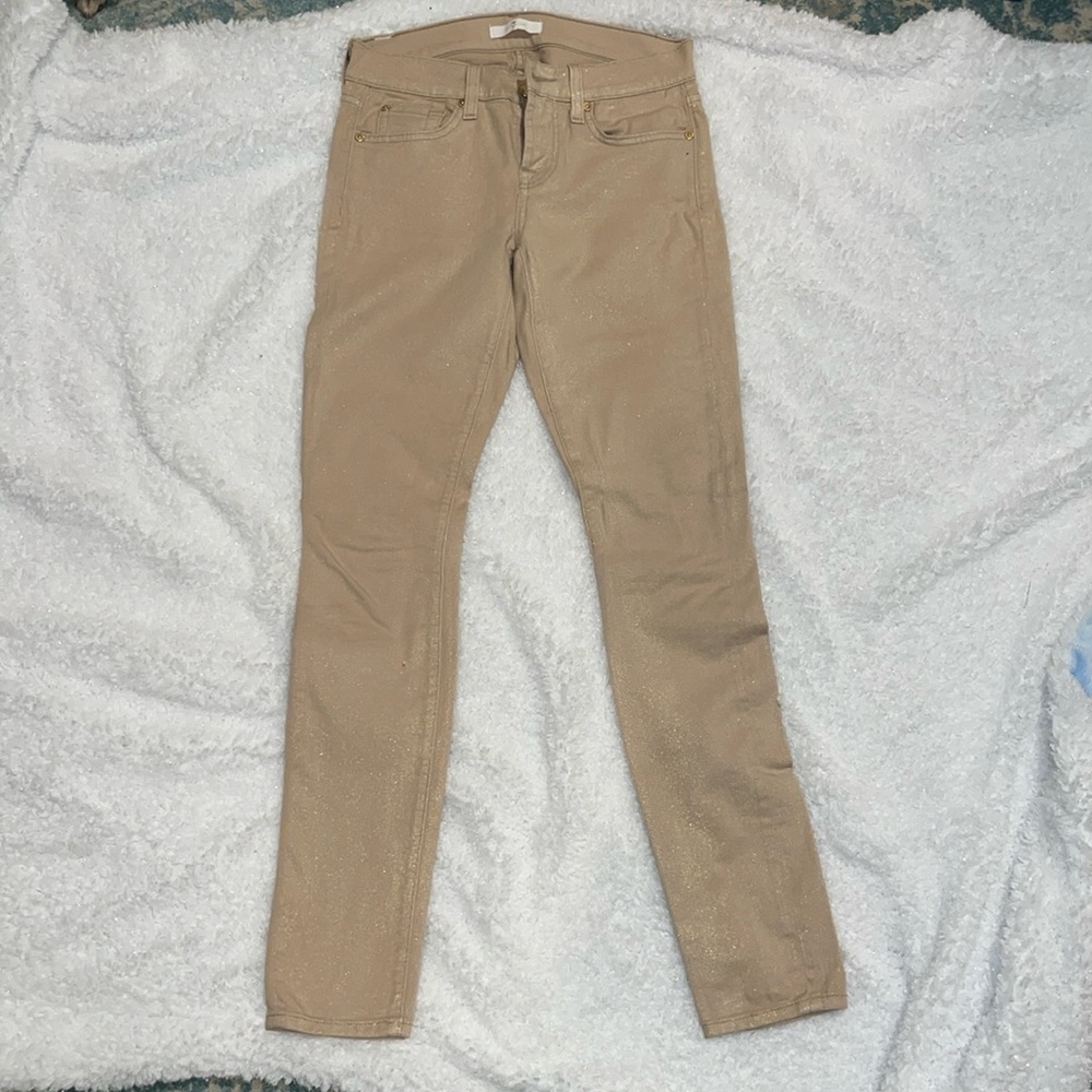 NWOT 7 For All Mankind Gold Jeans with Stretch in Size 25